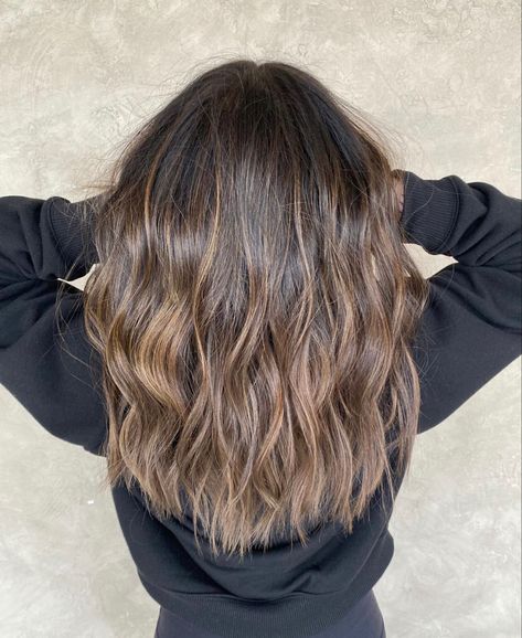 Soft Brown Balayage Hair, Chocolate Brown With Light Brown Highlights, Balayage Hair Hazelnut, Partial Balayage On Light Brown Hair, Balayage Hazelnut Hair, Balayage On Mousy Brown Hair, Brown Lived In Balayage, No Bleach Balayage Brown Hair, Partial Balayage Brown Hair