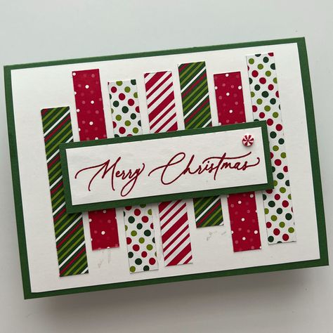 Sketch Saturday - Greetings of the Season — P.S. Paper Crafts Stampin Up Card Ideas Using Dsp, Scrap Christmas Cards, Greetings Of The Season Stampin Up Cards, Cards With Scraps, Christmas Cards Stampin Up, Be Of Good Cheer, Saturday Greetings, Watercolour Christmas, Elementary School Classroom