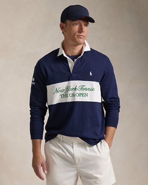 US Open Classic Fit Jersey Rugby Shirt Mens Rugby Shirts, Sweatpants And Sweater, Polo Bear, Ralph Lauren Home, Team Usa, Rugby Shirt, Chinos Pants, Sport Coat, Rugby