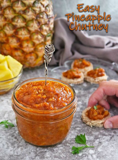 Pineapple Chutney Pineapple Chutney, Ripe Pineapple, Healthy Appetizer Recipes, Pineapple Recipes, Canned Pineapple, Lentil Curry, Best Comfort Food, Chutney Recipes, Top Recipes