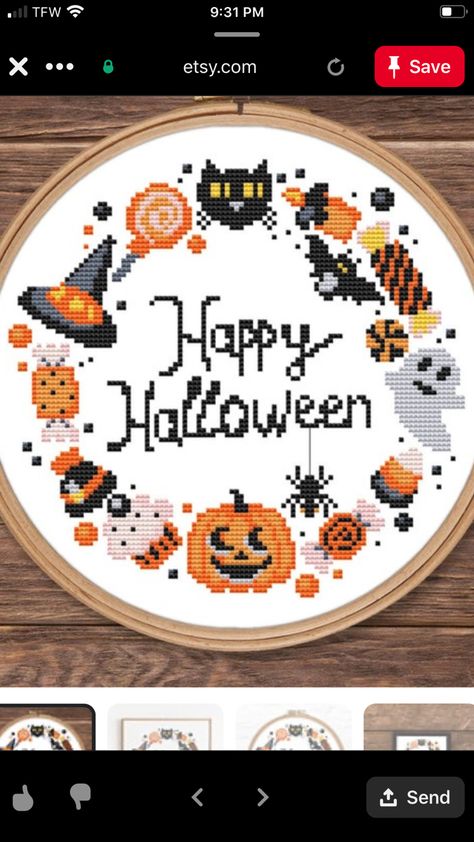 Graph Paper Designs, Halloween Cross Stitch Patterns, Adornos Halloween, Xmas Cross Stitch, October Halloween, Halloween Cross Stitches, Mystery Bag, Halloween 1, Cross Stitch Pictures