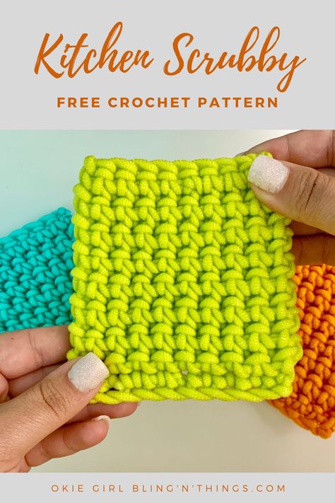 Crochet Kitchen Scrubbies, Scrubby Yarn Crochet Patterns, Crocheted Stitches, Scrubby Yarn Crochet, Kitchen Scrubbies, Scrubbies Crochet, Thermal Stitch, Crochet Washcloth Free, Scrubbies Crochet Pattern