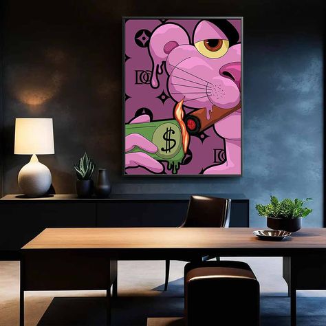 Silver Leaf Art, The Pink Panther, Realism Artists, Gold Leaf Art, Lowbrow Art, Pink Panther, Sculpture Painting, Pink Panthers, Visionary Art