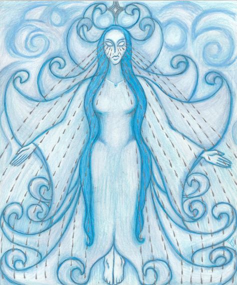 Matariki Stars, Rain Goddess, Rain Drawing, Slavic Goddess, Draw People, Maori Art, Roman Goddess, White Pencil, Egyptian Goddess