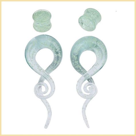 Glow in The Dark Ear Glass Spiral Tapers Plugs Tunnels Expander Hanger Gauges Earrings Dermal Piercing Jewelry, Gauges Earrings, Unique Ear Piercings, Piercings Jewelry, Tapers And Plugs, Ear Tapers, Ear Tunnels, Body Jewelry Piercing, Tunnels And Plugs