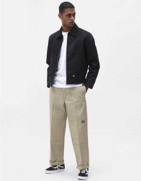 Dickies Eisenhower Jacket, Eisenhower Jacket, Khaki Pants Outfit, Outfit Zara, Oversized Outfit, Dickies Pants, Jersey Sweatshirt, Jacket Outfit, Mens Fashion Casual Outfits