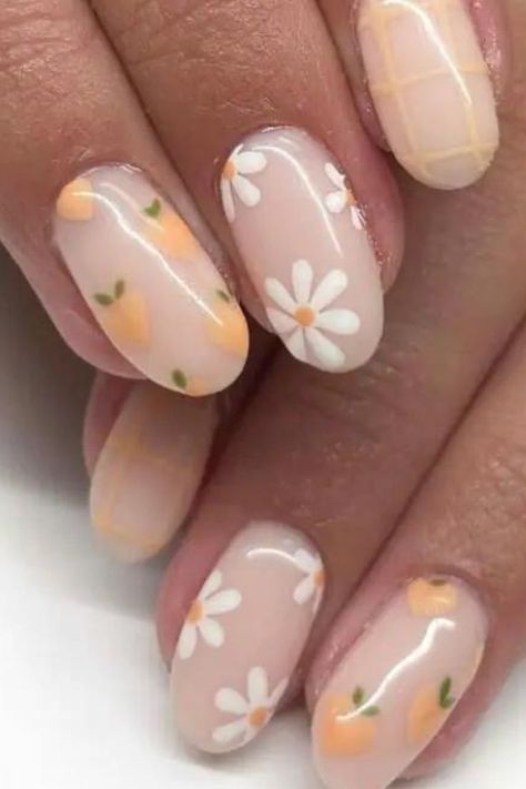 Peaches Nails, Peach Nail Designs, Peach Nail Art, Peach Nails, Nude Nails, Peaches, Nail Ideas, Nail Inspo, Art Inspo