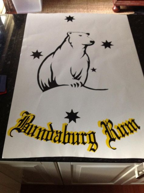 bundy Bear Large Sticker 500mm x 800mm can be made into any colour and size $65 Bundaberg Rum, Bear Tattoo, Rum, Cricut, Signs, Canning, Christmas, Quick Saves, Art