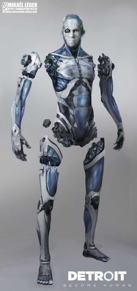 Male Android Concept Art from Detroit: Become Human #art #artwork #gaming #videogames #gamer #gameart #conceptart Futuristic Android Concept Art, Dbh Concept Art, Detroit Become Human Concept Art, Android Concept Art, Detroit Become Human Art, Android Drawing, Cyberpunk Drawing, Detroit: Become Human, Android Art