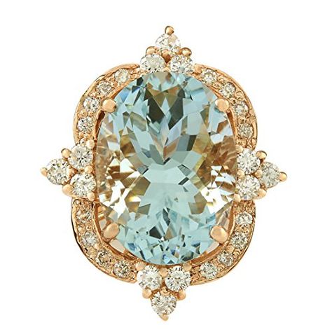 8.27 Carat Natural Blue Aquamarine and Diamond (F-G Color... https://smile.amazon.com/dp/B01IWM76SQ/ref=cm_sw_r_pi_dp_U_x_.ZuADbYW9H0VX Rose Gold Cocktail, Rose Gold Diamond Ring, Gold Cocktail Ring, Gold Cocktail, Aquamarine Jewelry, La Face, Aquamarine Stone, Accessories Diy Jewelry, Pretty Rings