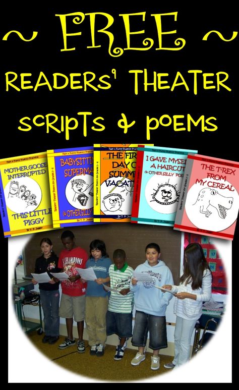 Reading Fluency Activities, Theater Script, Readers Theatre, Readers Theater Scripts, Drama Activities, Teaching Drama, Fluency Activities, Activities For Students, Funny Poems