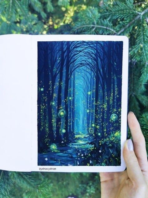 Enchanted Forest Painting, Canvas For Beginners, Posca Art, Gouache Art, Forest Painting, Arte Sketchbook, Arte Inspo, Nature Art Painting, Amazing Art Painting