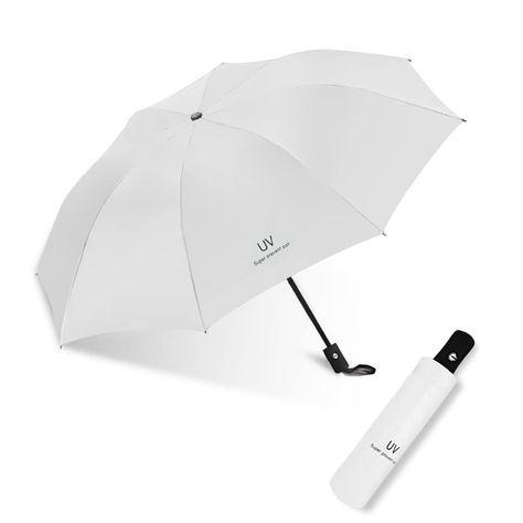 Uv Umbrella, Cute Umbrellas, Windproof Umbrella, White Umbrella, Compact Umbrella, Automatic Umbrella, Travel Umbrella, Umbrella Designs, Rain Umbrella