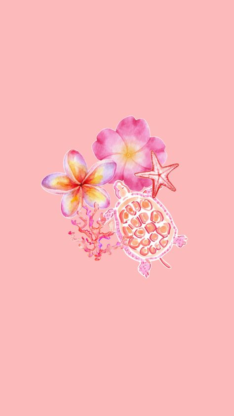 Marine Wallpaper, Pink Sea Turtle, Sea Turtle Wallpaper, Turtle Background, Turtle Wallpaper, Pink Sea, Background Ideas, Summer 2025, Cute Turtles