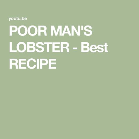 POOR MAN'S LOBSTER - Best RECIPE Poor Mans Lobster Cod Boiled, Poor Man’s Lobster, Poor Man Lobster, Poor Mans Recipes, Poor Man's Lobster, Poor Man, Lobster Recipes, The Lobster, Old Bay