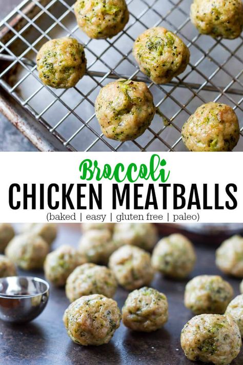 Meatballs Gluten Free, Chicken Meatballs Healthy, Easy Broccoli, Broccoli Chicken, Baby Led Weaning Recipes, Weaning Recipes, Hidden Veggies, Toddler Food, Chicken Meatballs