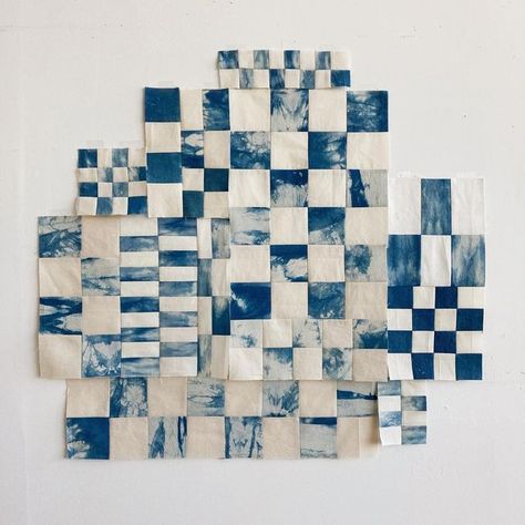 Ashley Brown Durand on Instagram: "Still somehow building from my old stash of indigo scraps.🌀 I keep thinking I’m completely out but recently found an unfinished quilt top that I was never really satisfied with, so I pulled it apart. I’m happy about it! No regrets! But I’ll still need to dye more soon. A project for the start of the new year! Which is so soon I can’t believe it. #piecework #patchwork #scrapquilt #indigo #blue #blueandwhitequilt #check #checkered #checkered #contemporaryart #we Ashley Brown, Indigo Dye, Quilt Top, Scrap Quilts, Contemporary Art, Instagram