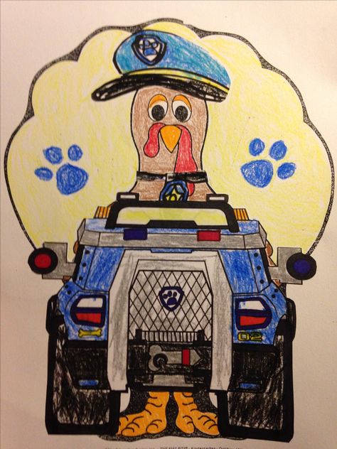 Turkey in Disguise - Paw Patrol's Chase Disguise A Turkey Chase Paw Patrol, Disguise A Turkey Paw Patrol, Paw Patrol Turkey Disguise, Disguised Turkey, Turkey Disguises, Disguise Turkey, Starbucks Crafts, Turkey In Disguise, Turkey Disguise Project