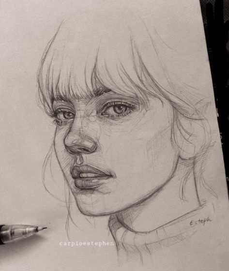 Easy Pencil Drawings, 얼굴 드로잉, Seni Dan Kraf, 얼굴 그리기, Sketches Of People, Art Sketches Pencil, Pencil Drawings Easy, Beauty Art Drawings, Arte Sketchbook