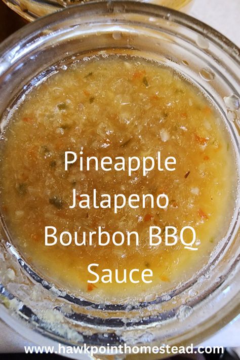 This recipe for pineapple jalapeno bourbon BBQ sauce recipe for canning is a delicious and wonderful twist on traditional BBQ sauce. The pineapple gives it a sweet flavor and combined with tangy flavor of the peppers make it a taste out of this world. Plus adding the bourbon gives it a smooth delicious flavor that pairs perfectly with grilled meats like ribs, chicken and pork. This sweet BBQ sauce with its little bit of heat has an interesting flavor that will delight you! Jalapeño Pineapple Hot Sauce, Apple Bourbon Bbq Sauce, Blackberry Bourbon Bbq Sauce, Canning Pineapple Recipes, Hot Sauce Canning Recipe, Bbq Sauce For Canning, Canning Sauces, Homemade Chili Beans, Bourbon Bbq Sauce Recipe