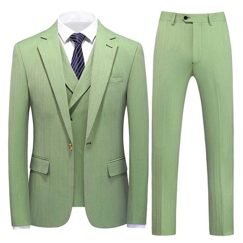 Mens 3 Piece Suits Slim Fit Light Blue and Green Tuxedo for Wedding Dinner Prom