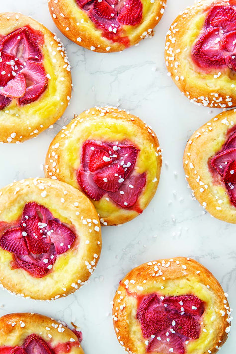 Strawberry Brioche, Lemon Pastry Cream, Blueberry Brioche, Frangipane Galette, Tomato Tarte, Lemon Pastry, Tomato Tarte Tatin, Red Star Yeast, Pastry Cream Recipe