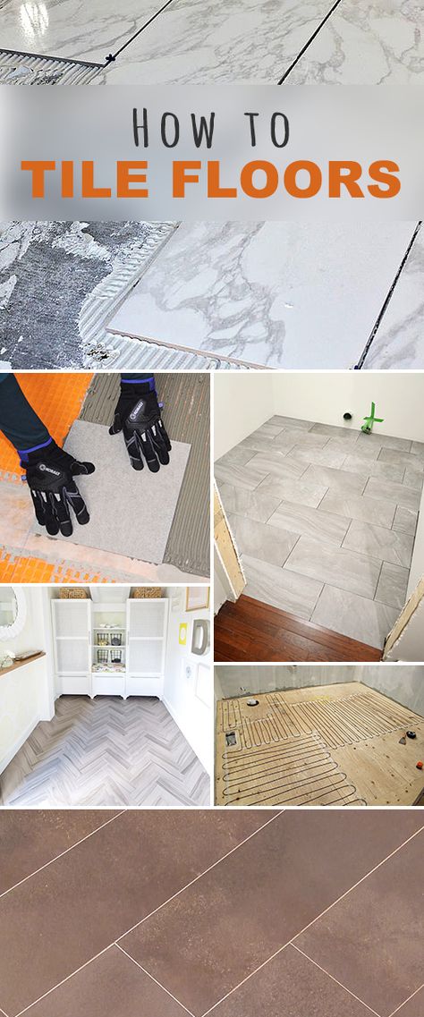 How to Tile Floors! • Learn how to lay tile, different techniques, how to install heated flooring, replace a bad tile and much more! • Lots of great tips and tutorials! Crafts Illustration, Heated Flooring, Tile Floor Diy, How To Lay Tile, How To Tile, Diy Tile, Tile Floors, Heated Floors, Types Of Flooring