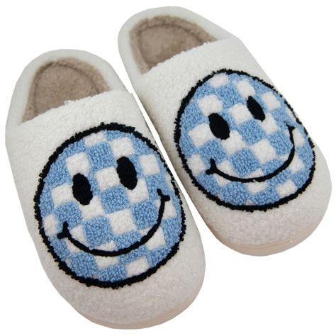 Elevate your inventory with our light blue checkered pattern happy face slippers, available for wholesale purchase on Katydid Wholesale! These stylish and comfortable slippers are designed to bring a touch of joy to your customers' feet. The light blue checkerboard pattern adds a trendy element, making them a must-have accessory for loungewear. Featuring a delightful smiley face on the top, these slippers not only keep feet warm and cozy but also add a playful charm to your boutique collection. Happy Face Slippers, Smiley Face Slippers, Funny Slippers, Trendy Slippers, Custom Trucker Hats, Animal Slippers, Comfortable Slippers, Blue Accessories, Slippers For Women