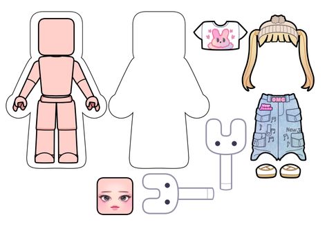 DIY Paper Dolls: Step-by-Step Guide with Free Templates Blind Bags Roblox Paper, Roblox Paper Doll, Roblox Doll, Paper Blinds, Cute Tshirt Designs, Book Cover Diy, Paper Dolls Diy, Dolls Diy, Paper Craft Ideas