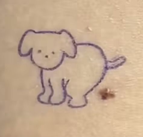 Dog Pooping Tattoo, Cute Tattoos Animals, Funny Small Tattoos, Mole Tattoo, Shoulder Cap Tattoo, Funky Tattoos, Sharpie Tattoos, Cute Little Tattoos, Funny Tattoos