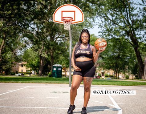 Maternity shoot  Basketball theme maternity shoot  Lakers  Baby boy Basketball Maternity Shoot, Basketball Maternity Pictures, Basketball Theme, Maternity Photoshoot Poses, Baby Shoot, Themes Photo, Love And Basketball, Maternity Photoshoot, Maternity Shoot