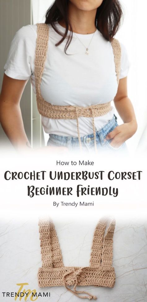 This easy to follow crochet pattern will walk you through the steps to create this beautiful Fall Fashion Crochet Underbust Corset -Beginner Friendly by Trendy Mami. It will be such a great addition to your closet. Corset Free Pattern, Crochet Underbust Corset, Crochet Underbust, Underbust Corset Pattern, Corset Top Pattern, Crochet Tips And Tricks, Crochet Zig Zag, Crochet Quotes, Crochet Corset