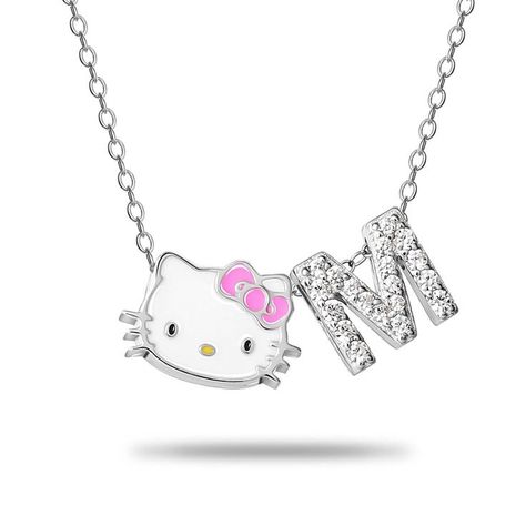 Trio Shopping, Hello Kitty Chain, Hello Kitty Necklace, Kitty Pics, Sterling Silver Initial Necklace, Hello Kitty Gifts, Images Hello Kitty, Silver Initial Necklace, Kitty Necklace