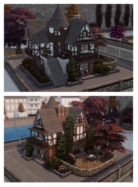 Havisham House | Sooky88 on Patreon Tudor House Plans, The Sims 4 Custom Content, Sims 4 House Plans, Sims 4 House Building, Sims 4 House Design, Sims Building, Sims House Design, Tudor House, Sims 4 Build