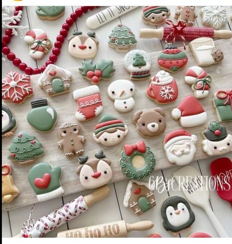 Christmas Advent Calendar Cookies, Christmas Cookie Advent Calendar, Mini Christmas Royal Icing Cookies, Mini Christmas Sugar Cookies, Christmas Mini Cookies Decorated, Advent Calendar Cookies, Advent Cookies, Calendar Cookies, Cookie Advent Calendar