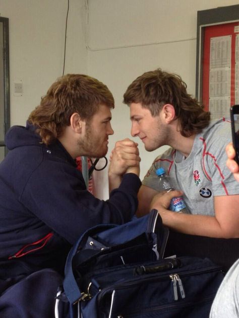 Mullets for the win... #englandrugby #rugby #mullets #carrythemhome Rugby Mullet, Australian Mullet, 70s Men Hairstyles, Modern Mullets, Mullet Hair, Goatee Beard, Monochrome Makeup Look, Mod Hair, 70s Men