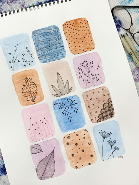 Authentic Painting Ideas, Simple Watercolor Doodles, Watercolor Doodles Easy, Bookmark Crochet Tutorial, Watercolour Doodles, Bookmark Easy, Watercolor Doodle, Bookmark Crochet, Easy Patterns