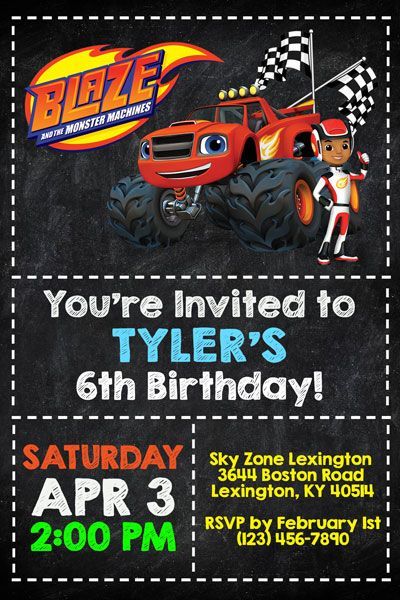 Blaze Invitations Template, Blaze Birthday Invitations, Blaze And The Monster Machines Birthday, Blaze And Monster Machine, Blaze Invitations, Blaze Monster Truck, Festa Monster Truck, Blaze Birthday Party, Blaze Party