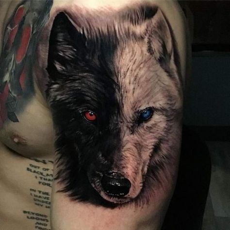 Wolf Face Tattoo, Tato Mata, White Wolf Tattoo, Wolf Tattoo Meaning, Lone Wolf Tattoo, Wolf Tattoo Ideas, Tato Dada, Wolf Tattoos Men, Wolf Tattoo Sleeve