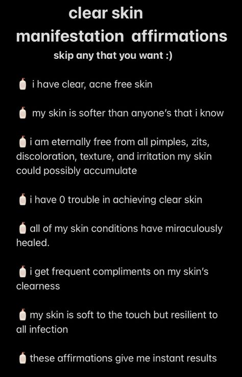 Beautiful Skin Manifestation, Clear Glowing Skin Affirmation, Perfect Skin Manifestation, Powerful Manifestation Affirmations Beauty, Clear Face Affirmation, Subliminal For Beauty, Subliminal For Pretty Face, Manifestation Clear Skin, How Subliminals Work