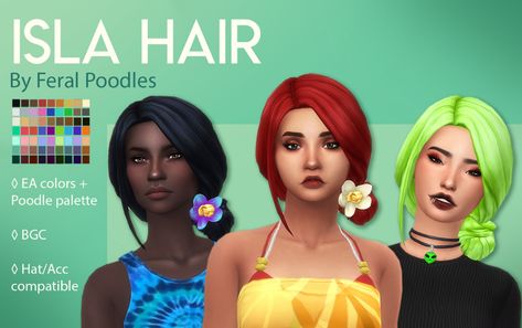 Isla Hair - TS4 Maxis Match CC Hey y’all! This was one of the first ideas I came up with when I saw the island living hairs, and I’m pretty happy with how it came out. By the way, thank you guys so... Ts4 Maxis Match Cc, Maxis Match Cc, Sims 4 Mm Cc, Sims 4 Mm, Sims Four, Sims Hair, Sims 4 Cas, Sims Community, Island Living