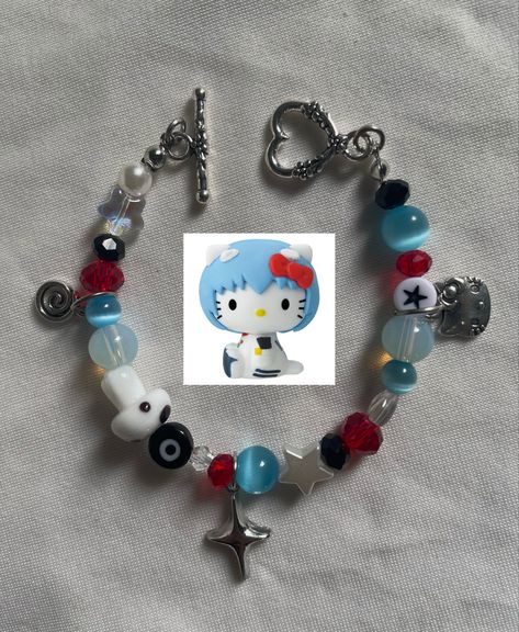 insta : jimoon.ny / twitter : @Jimoon_nyy Lamp Bracelet, Bracelet Hello Kitty, Rei Evangelion, Hello Kitty Bracelet, Create Your Own World, Kandi Bracelets, Diy Gifts, Hello Kitty, Charms