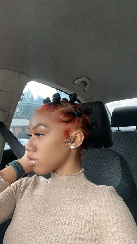 Bantu Knots Short Hair, 4c Natural Hairstyles Short, Bantu Knot Hairstyles, Shaved Hair Designs, Twa Hairstyles, Human Hair Color, Bantu Knots, Dyed Natural Hair, Pretty Braided Hairstyles