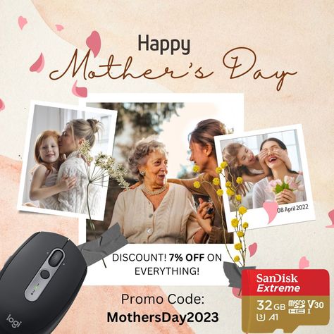 Happy Mother's Day! valid from: 06.03.2023 Promo Code: MothersDay2023 Ends on: 20.03.2023 #sale #lovesale #MothersDay #promocode #celebrating #MothersDay #WomenPower #gift #shopping #MothersDayGift #electronicstore Mothers Day Promo, Social Design, Key Visual, Website Banner, Mothersday Gifts, Powerful Women, Happy Mothers Day, Happy Mothers, Promo Codes