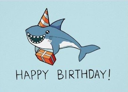 Happy Birthday Illustration, Happy Shark, Happy Birthday Cat, Birthday Illustration, Doodle Pages, Happy Birthday Meme, Birthday Congratulations, Birthday Wishes Quotes, Birthday Meme