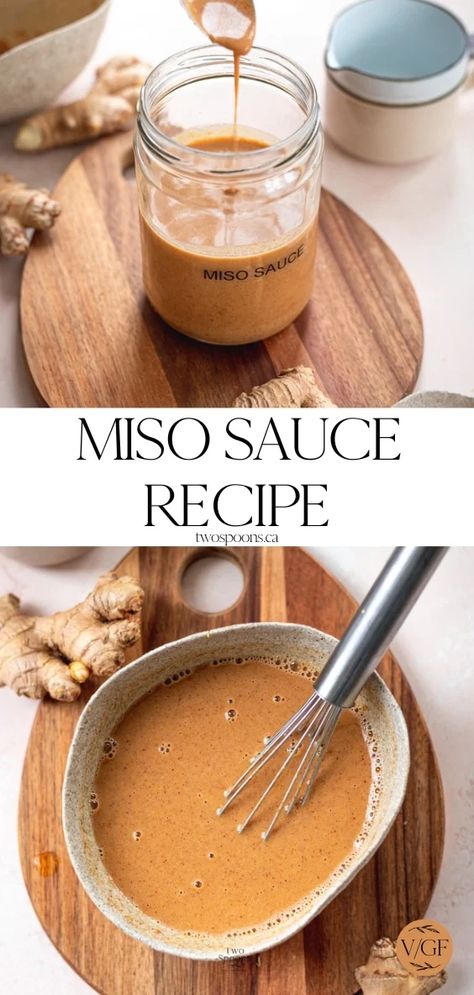 Miso Sauce Recipe - Two Spoons Ginger Miso Sauce, Miso Teriyaki Sauce, Miso Steak Sauce, Miso Butter Sauce, Honey Miso Sauce, Creamy Miso Sauce, Sweet Miso Sauce, Miso Sauce For Fish, Miso Dipping Sauce