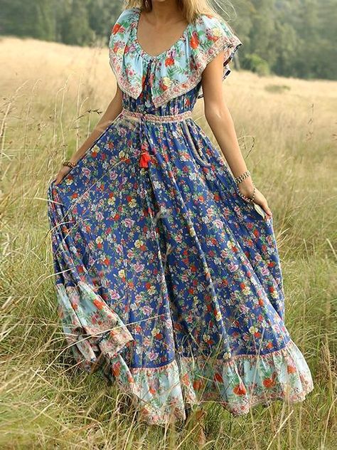 Printed maxi dress indian