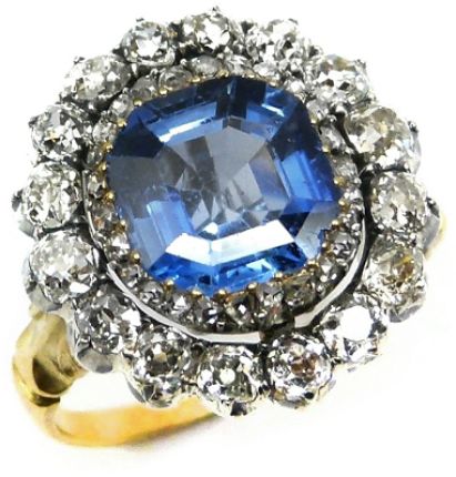 19th century sapphire and diamond cluster ring, circa 1880. Via Diamonds in the Library. Victorian Jewellery, Jewellery Indian, Sapphire Rings, Sparkly Jewelry, Gorgeous Engagement Ring, Cluster Rings, Beading Ideas, Vintage Objects, Expensive Jewelry