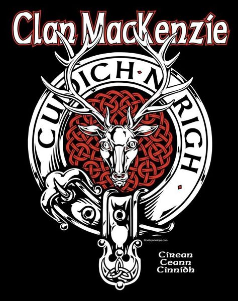 Clan MacKenzie Clansman’s Crest Badge T-Shirt | Celtic Jackalope Colin Fitzgerald, Clan Mackenzie, Stags Head, Mackenzie Tartan, King Alexander, Scotland Forever, Eilean Donan, Family Crests, Mary Queen Of Scots