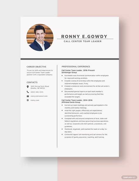 Free Call Center Team Leader Resume Template Call Template, Call Centre, Resume Template Word, Team Leader, Ying Yang, Call Center, Word Doc, Microsoft Word, Resume Template